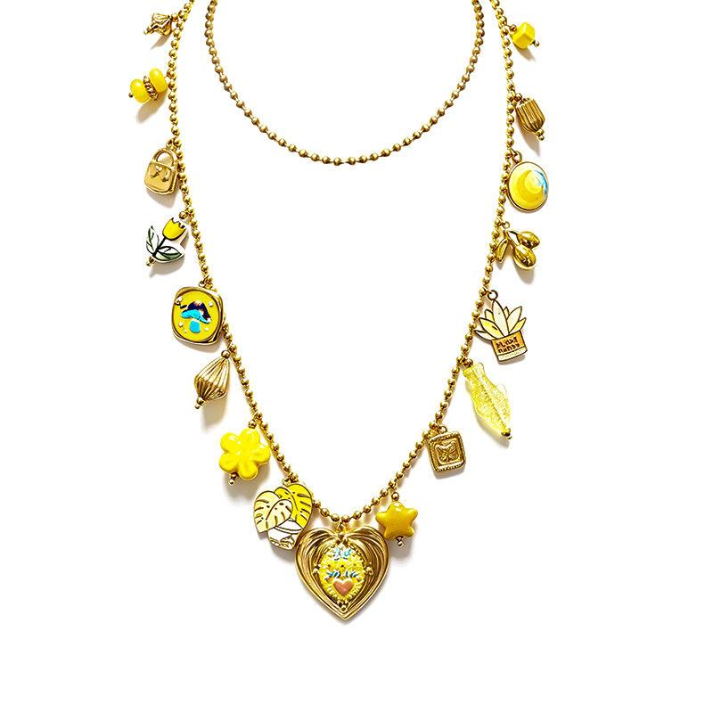 COLLANA LUNGA CON CHARMS MISTI E COLORATI - YNK26190C730