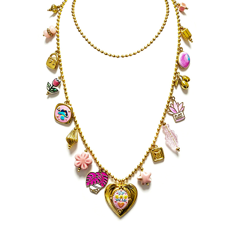 COLLANA LUNGA CON CHARMS MISTI E COLORATI - YNK26190C730