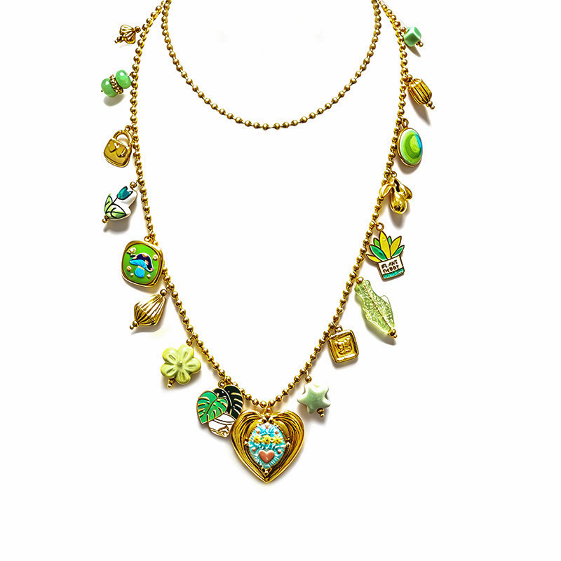 COLLANA LUNGA CON CHARMS MISTI E COLORATI - YNK26190C730