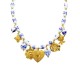 COLLANA CON PERLINE IN PORCELLANA BIANCA E BLU E CHARMS - YNK26190C737