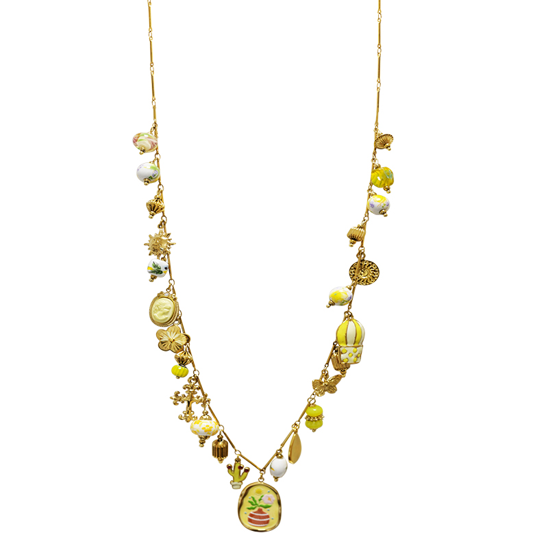 COLLANA LUNGA CON CHARMS MISTI E COLORATI - YNK26208C732