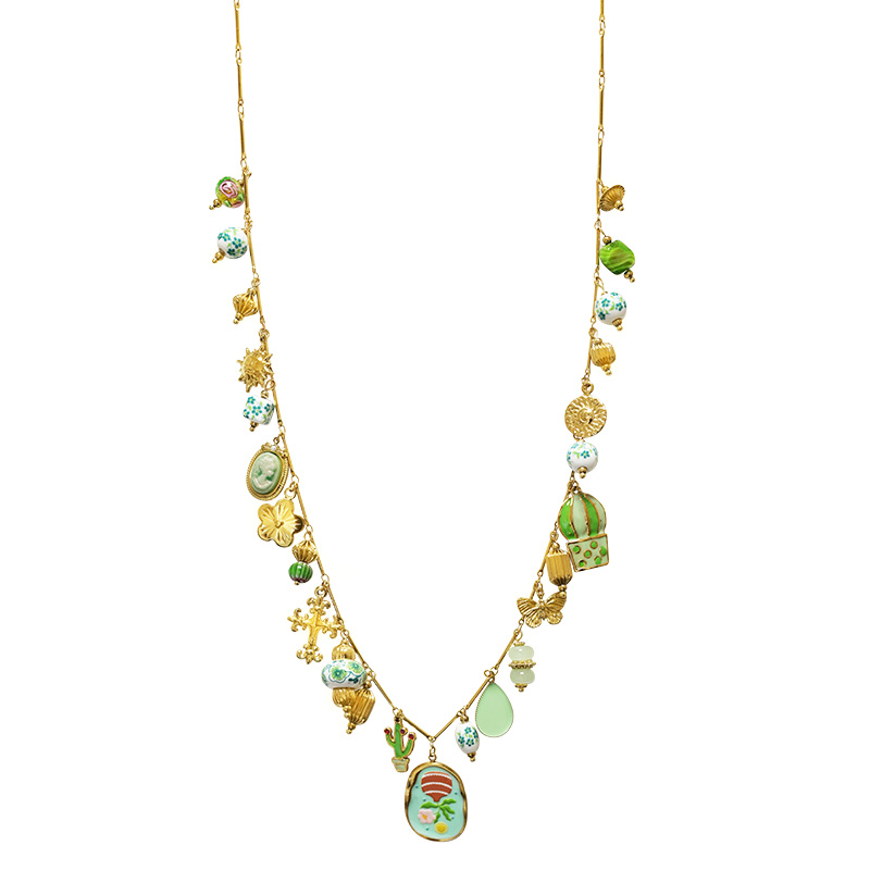 COLLANA LUNGA CON CHARMS MISTI E COLORATI - YNK26208C732