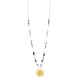 COLLANA LUNGA IN CORDINO CON PERLINE E CIONDOLO SOLE - YY25124C638