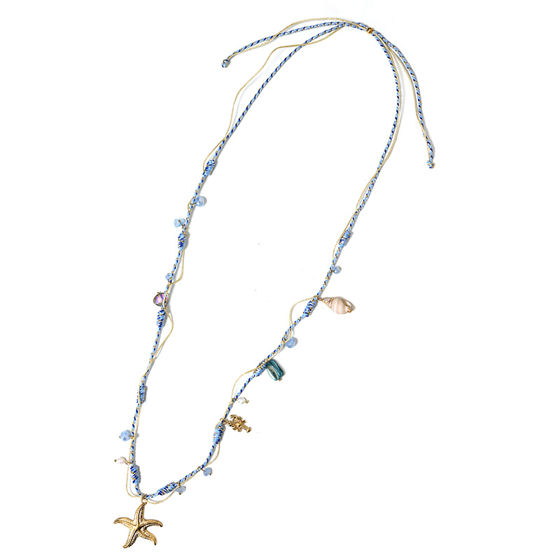 COLLANA LUNGA REGOLABILE CON PERLINE E CIONDOLO STELLA MARINA - YY25132C644