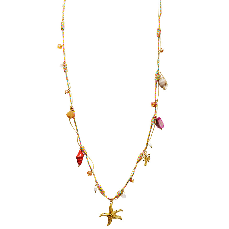 COLLANA LUNGA REGOLABILE CON PERLINE E CIONDOLO STELLA MARINA - YY25132C644