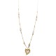 COLLANA LUNGA IN CORDINO CON PERLINE E CIONDOLO CUORE - YY25140C631