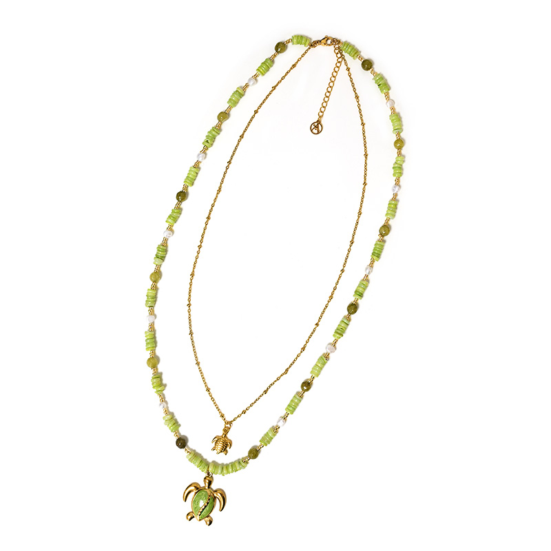 COLLANA LUNGA A DOPPIO FILO CON PERLINE E CIONDOLI TARTARUGA - YY25140C643
