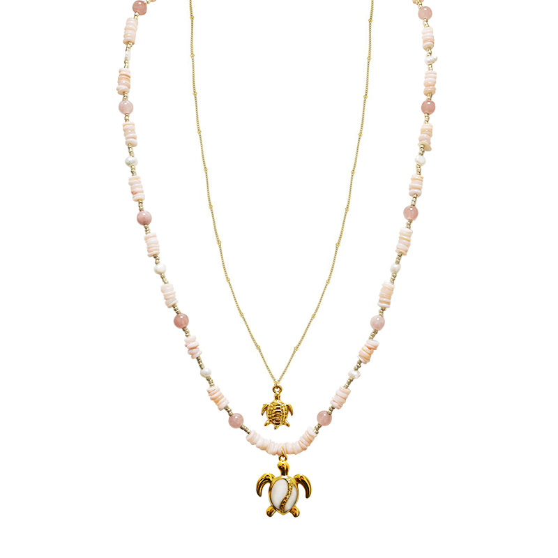 COLLANA LUNGA A DOPPIO FILO CON PERLINE E CIONDOLI TARTARUGA - YY25140C643