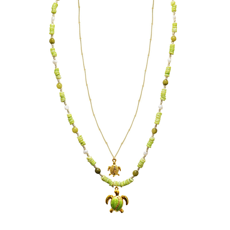 COLLANA LUNGA A DOPPIO FILO CON PERLINE E CIONDOLI TARTARUGA - YY25140C643