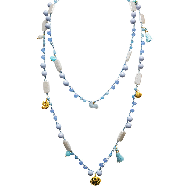 COLLANA LUNGA ALL'UNCINETTO CON PERLINE E CHARMS - YY25148C637