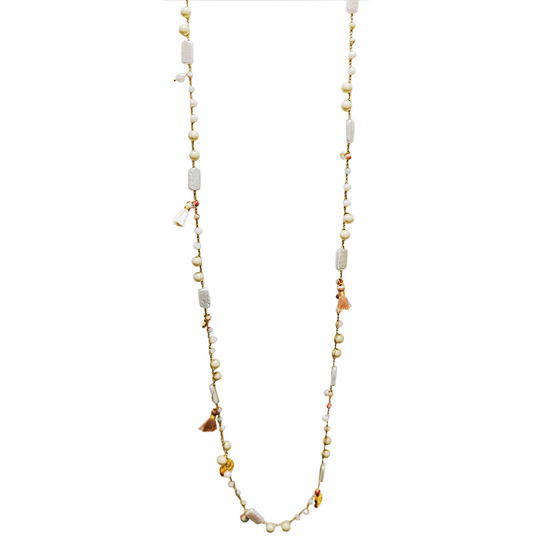 COLLANA LUNGA ALL'UNCINETTO CON PERLINE E CHARMS - YY25148C637