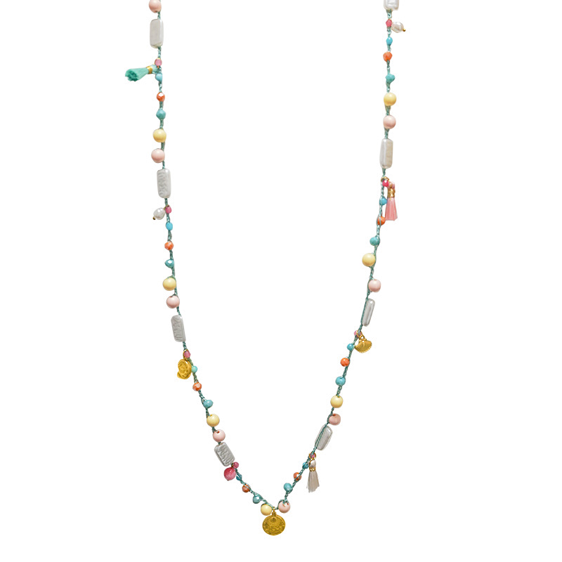 COLLANA LUNGA ALL'UNCINETTO CON PERLINE E CHARMS - YY25148C637