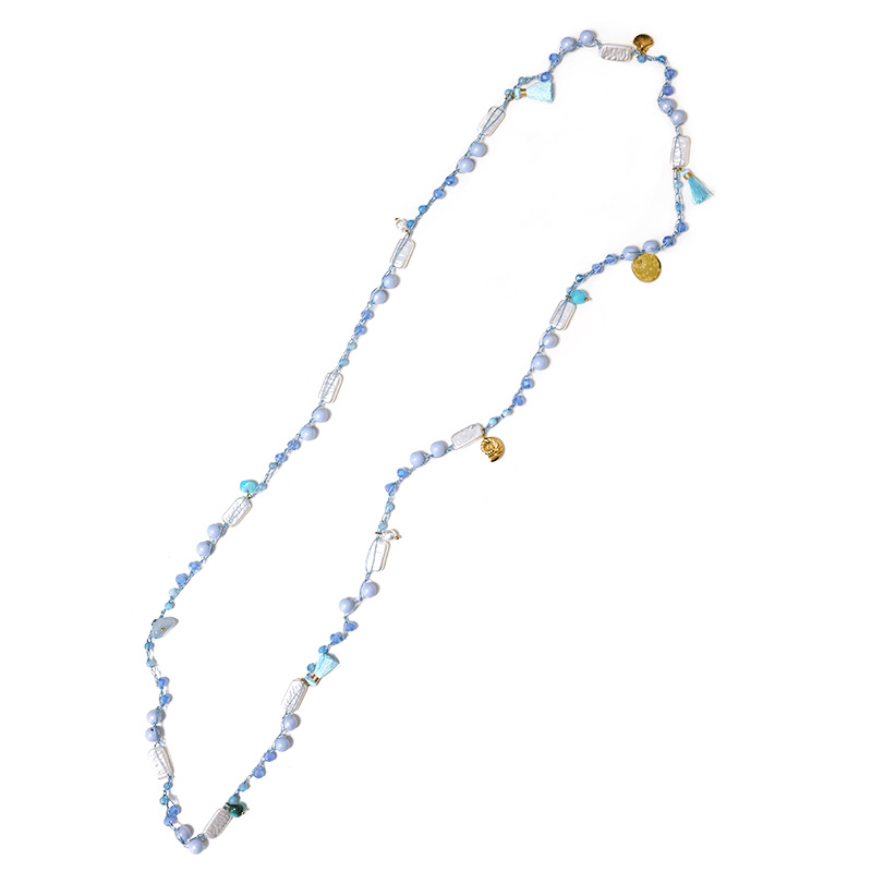 COLLANA LUNGA ALL'UNCINETTO CON PERLINE E CHARMS - YY25148C637