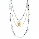 COLLANA LUNGA A TRE FILI CON PIETRE E CIONDOLO SOLE - YY25164C634
