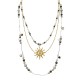 COLLANA LUNGA A TRE FILI CON PIETRE E CIONDOLO SOLE - YY25164C634