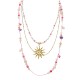 COLLANA LUNGA A TRE FILI CON PIETRE E CIONDOLO SOLE - YY25164C634