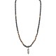 COLLANA LUNGA DA UOMO CON PERLINE IN PIETRA E PENDENTE PIUMA - DS2444B942