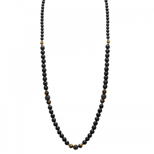 COLLANA LUNGA DA UOMO CON PERLINE IN PIETRA - DS2444B943