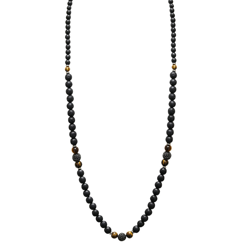 COLLANA LUNGA DA UOMO CON PERLINE IN PIETRA - DS2444B943