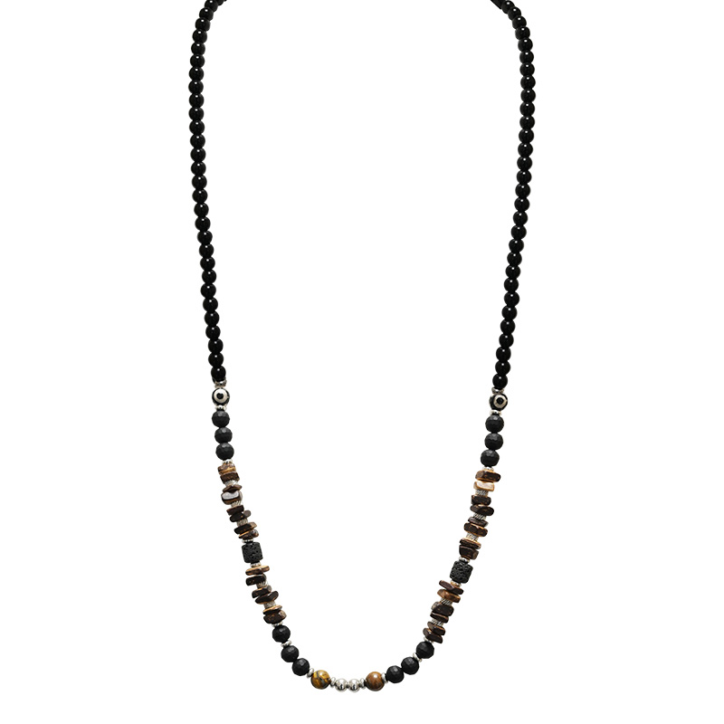COLLANA LUNGA DA UOMO CON PERLINE IN PIETRA - DS2444B946