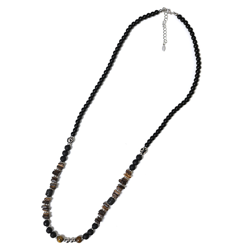 COLLANA LUNGA DA UOMO CON PERLINE IN PIETRA - DS2444B946