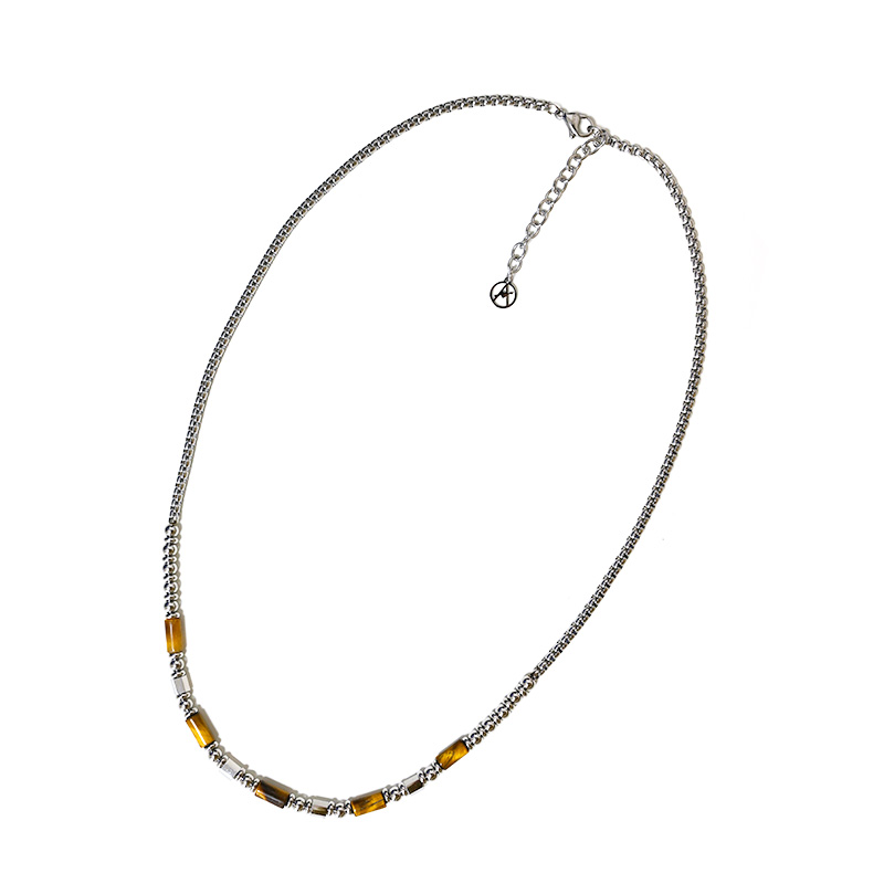 COLLANA UOMO CON SFERE E PIETRE - KM241128A963/964/965 COLLANA UOMO CON SFERE E PIETRE - KM241128A963/964/965