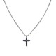 COLLANA UOMO CON CIONDOLO CROCE E ZIRCONE - RD24100A186