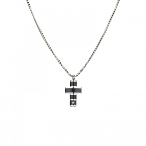 MEN'S CROSS PENDANT NECKLACE WITH WHITE ZIRCON - RD24100B598