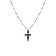 COLLANA UOMO CON CIONDOLO CROCE CON ZIRCONE BIANCO - RD24100B598 COLLANA UOMO CON CIONDOLO CROCE CON ZIRCONE BIANCO - RD24100B598