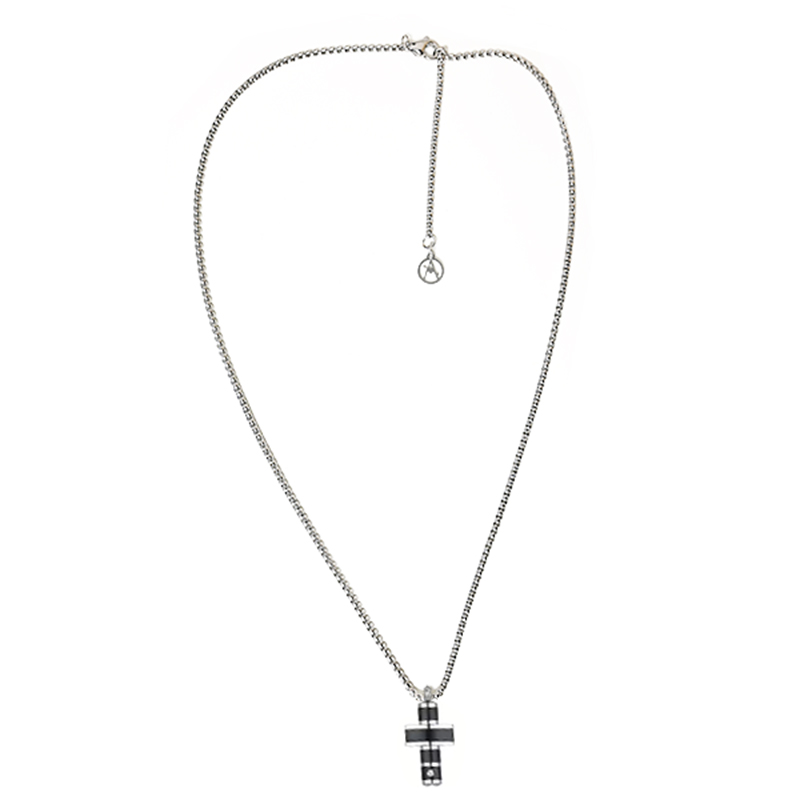 COLLANA UOMO CON CIONDOLO CROCE CON ZIRCONE BIANCO - RD24100B598 COLLANA UOMO CON CIONDOLO CROCE CON ZIRCONE BIANCO - RD24100B598