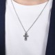 COLLANA UOMO CON CIONDOLO CROCE CON ZIRCONE BIANCO - RD24100B598 COLLANA UOMO CON CIONDOLO CROCE CON ZIRCONE BIANCO - RD24100B598