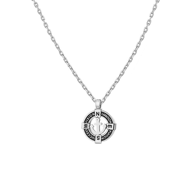 COLLANA UOMO CON CIONDOLO BUSSOLA ANCORA - RD2496B601 COLLANA UOMO CON CIONDOLO BUSSOLA ANCORA - RD2496B601