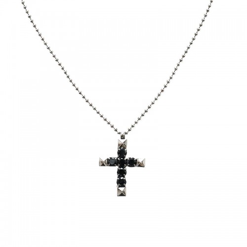 COLLANA UOMO CON CIONDOLO CROCE E ZIRCONE - RD2596C175