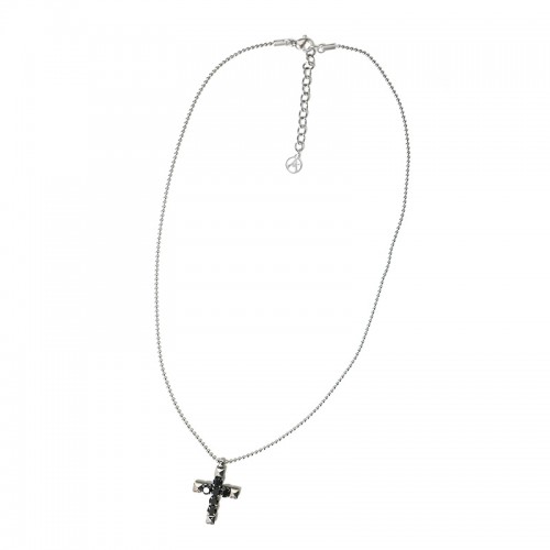 COLLANA UOMO CON CIONDOLO CROCE E ZIRCONE - RD2596C175