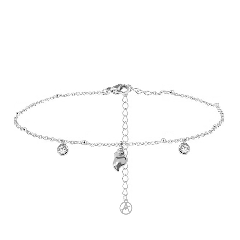 CAVIGLIERA CON CONCHIGLIA E ZIRCONE - YC2548B346 CAVIGLIERA CON CONCHIGLIA E ZIRCONE - YC2548B346