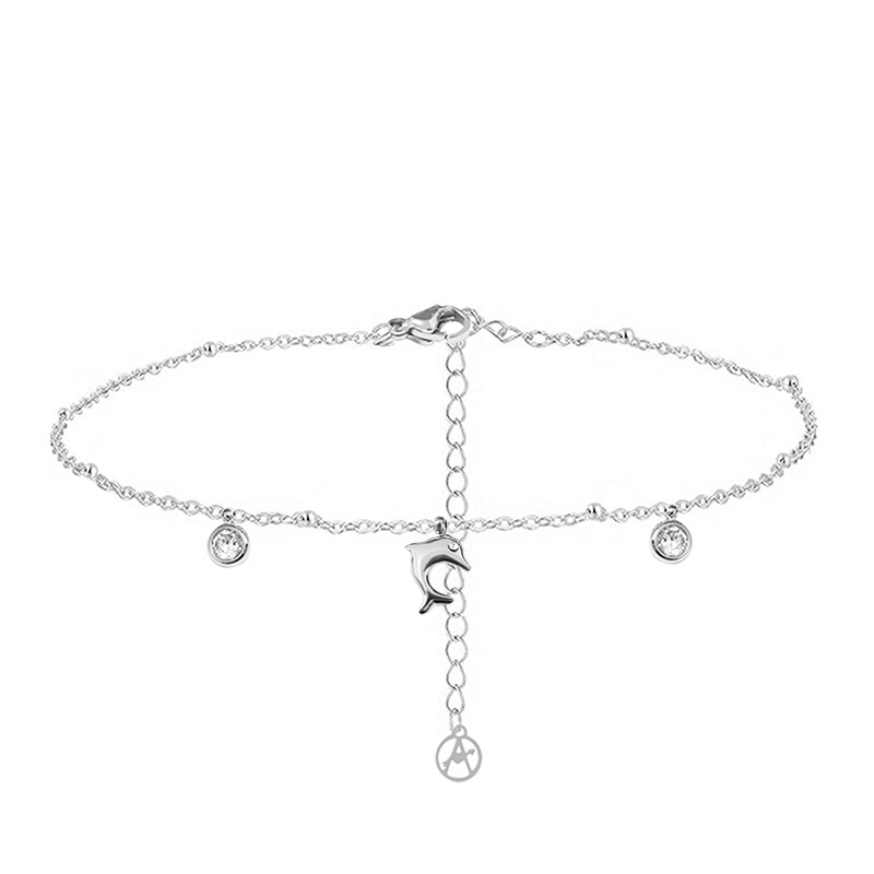 CAVIGLIERA CON DELFINO E ZIRCONE - YC2548B349 CAVIGLIERA CON DELFINO E ZIRCONE - YC2548B349