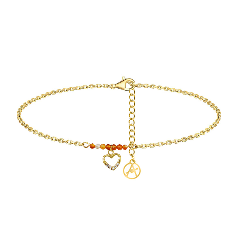 CAVIGLIERA CON CUORE E CRISTALLO - YC2552B123 CAVIGLIERA CON CUORE E CRISTALLO - YC2552B123