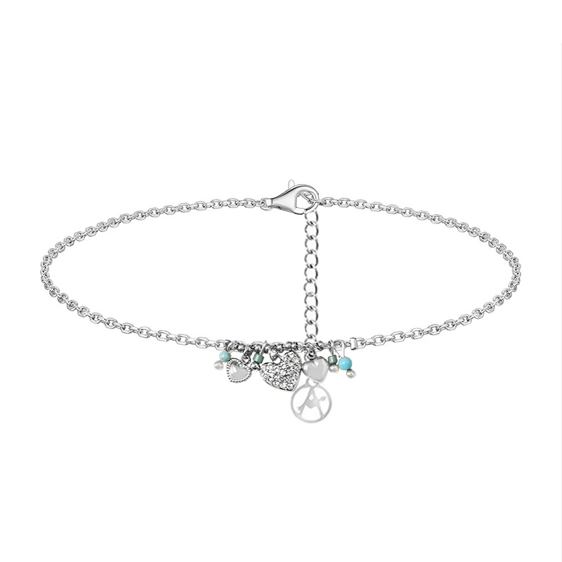 CAVIGLIERA CUORE IN ZIRCONE CON CRISTALLO - YC2556B132 CAVIGLIERA CUORE IN ZIRCONE CON CRISTALLO - YC2556B132