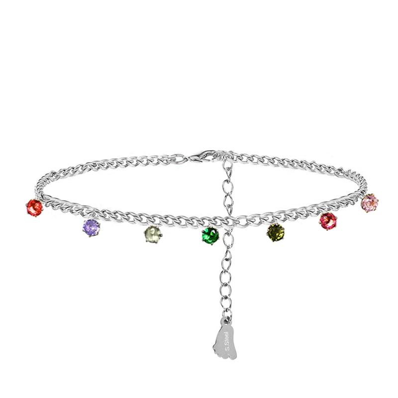 CAVIGLIERA CON SETTE ZIRCONI MULTICOLOR - YY2648C991
