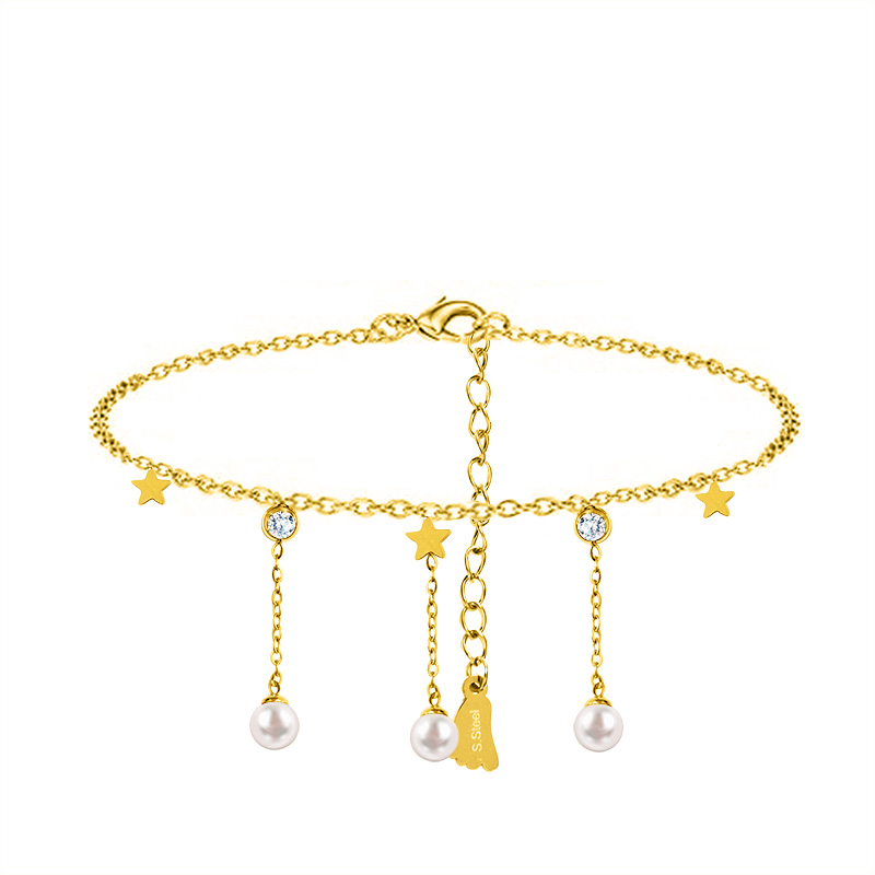 CAVIGLIERA CON STELLE, ZIRCONI E PERLE PENDENTI - YY2648C992
