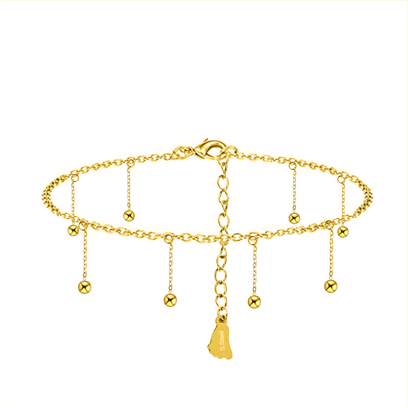 CAVIGLIERA CON CATENINE PENDENTI E SFERE - YY2664C998