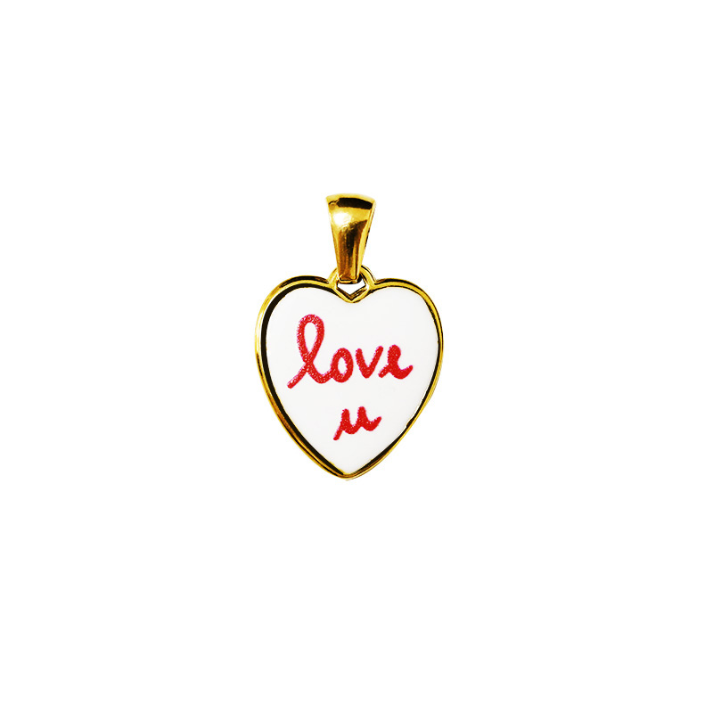 CIONDOLO CUORE "love u" - FJ2628D068