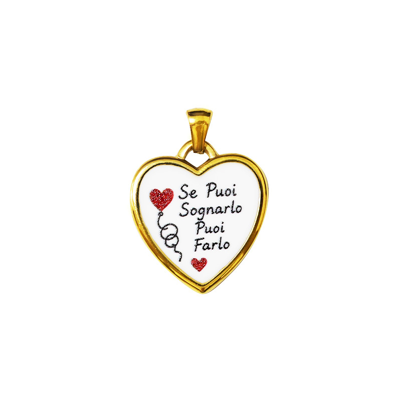 CIONDOLO CUORE “Se Puoi Sognarlo Puoi Farlo” - FJ2628D074