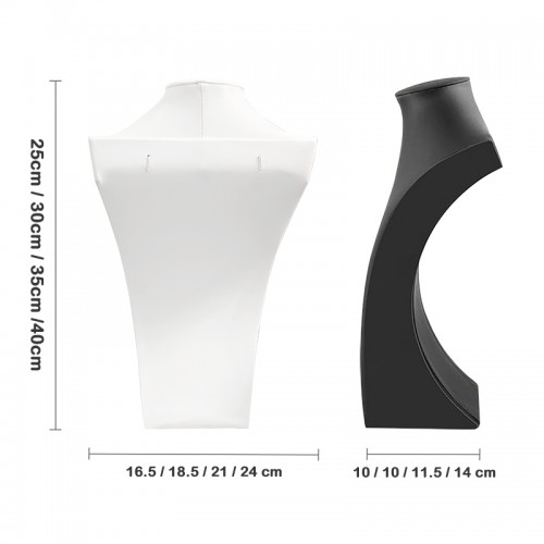 ESPOSITORE PORTA COLLANA A BUSTO IN SIMILPELLE - YP22136E57/E58/E59/E60