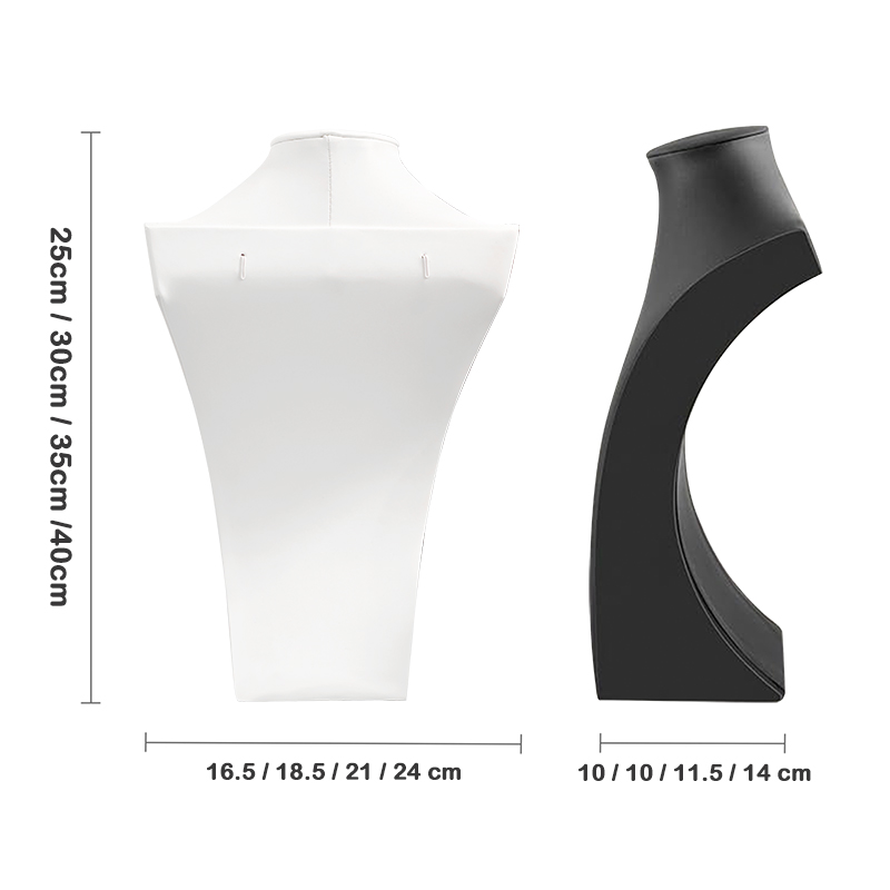 ESPOSITORE PORTA COLLANA A BUSTO IN SIMILPELLE - YP22136E57/E58/E59/E60