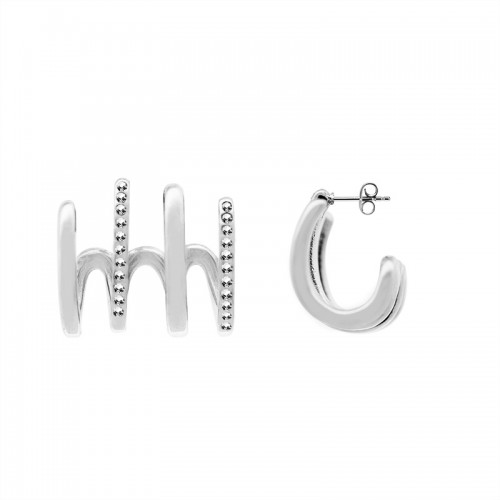 ORECCHINI A CERCHIO A 4 PUNTE CON STRASS - AGS2564C354