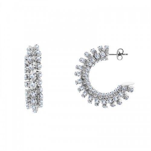 ORECCHINI A CERCHIO CON STRASS - AGS2572C355