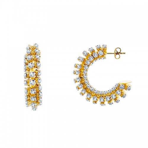 ORECCHINI A CERCHIO CON STRASS - AGS2572C355