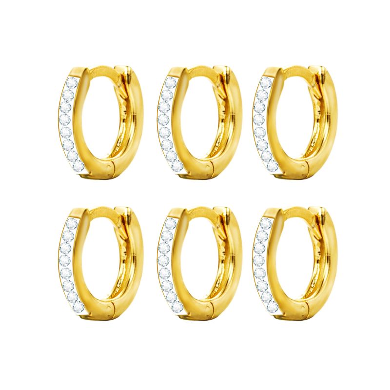SET DI 6 ORECCHINI CON STRASS - DH2264D728/E269