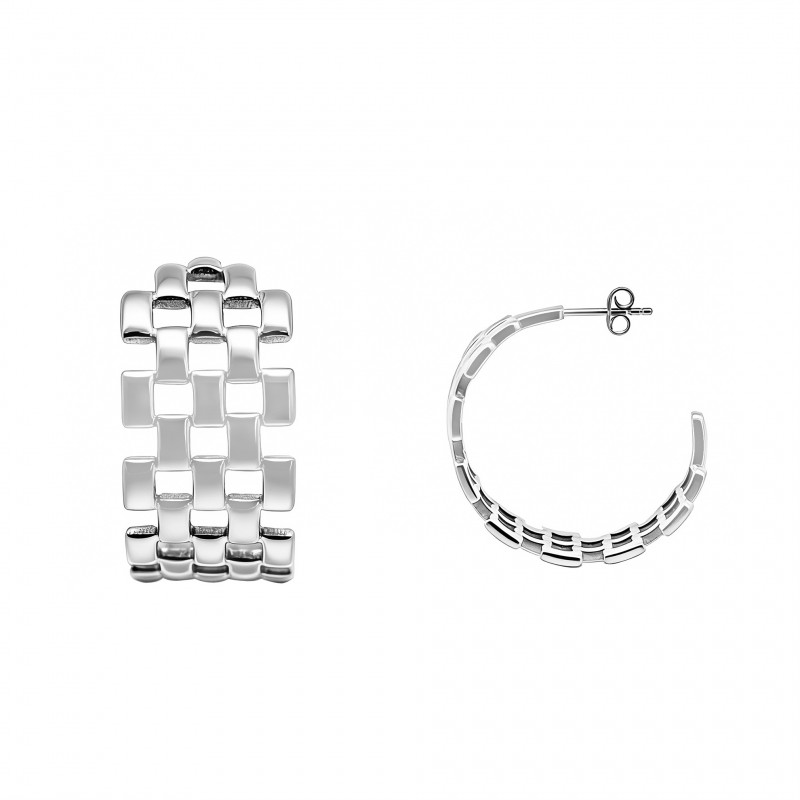 ORECCHINI A CERCHIO A MAGLIA PANTHERE - FFJ25576C667